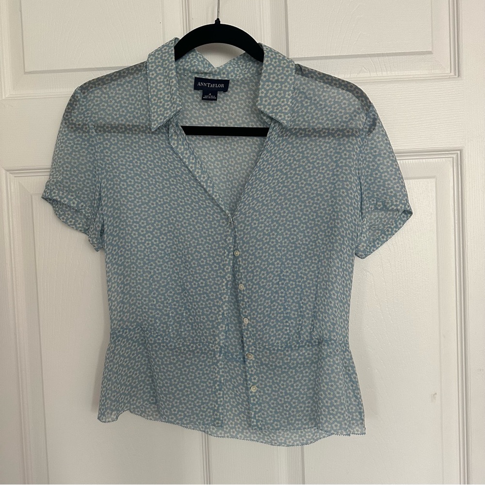 Sheer Floral Button Up